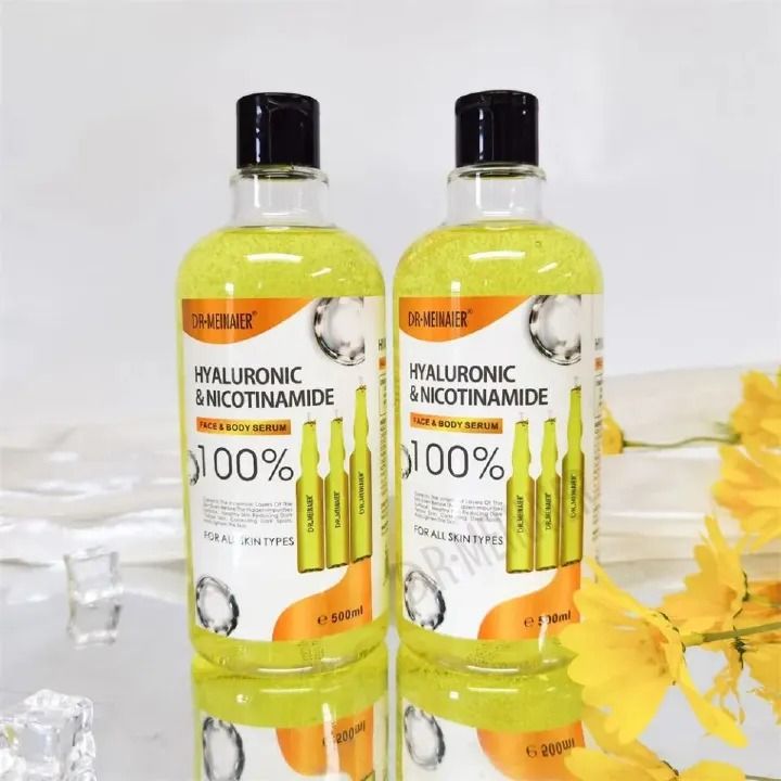 Dr Meinaier Hyaluronic & Nicotinamide Face & Body Serum 500ml Reduces hyperpigmentation and Dark Spots Heals Dry Skin Evens Skin Tone and Skin Texture Face Serums