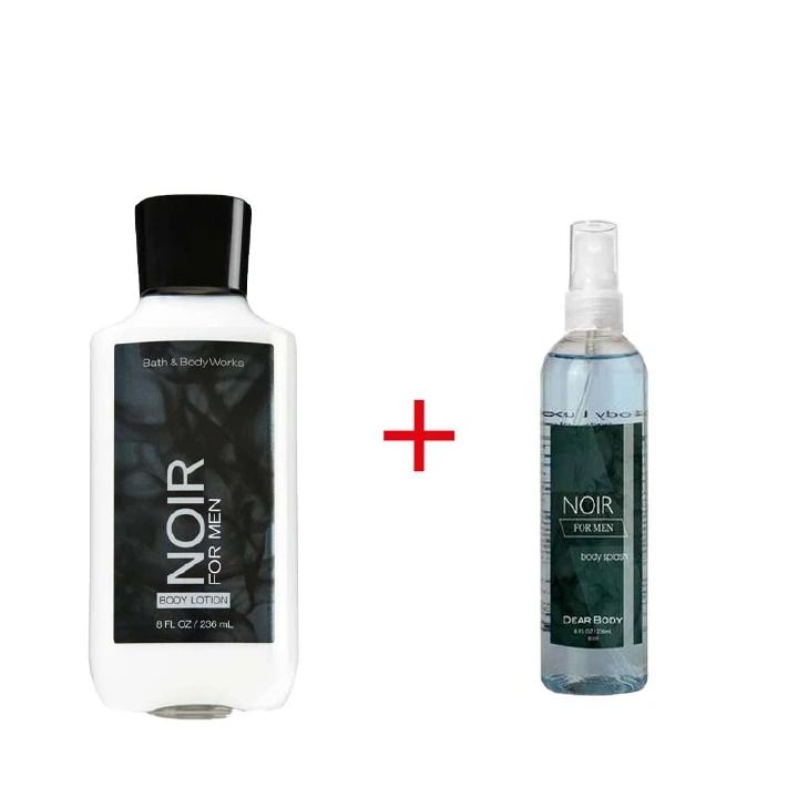 2 Pack Dear Body Noir For Men Lotion + Splash Sweet Fresh Scent Keep Fresh Shower Gel Body Lotion Skin Care Health and Beauty Body Washes Signature Collection Body Luxuries