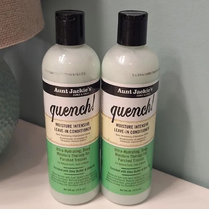 Aunt Jackie’s Quench Moisture Intensive Leave-In Conditioner 335ml – Ultra Hydrating Hair Cream for Natural Curls, Coils & Waves, Deep Moisture, Shea Butter & Olive Oil Nourish & Detangle