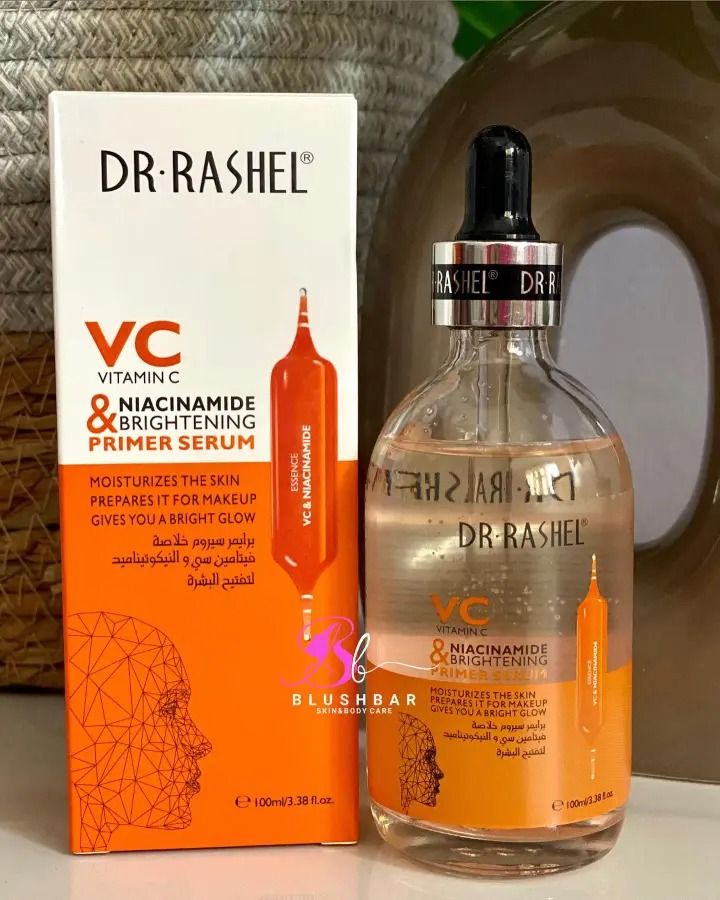 Dr. Rashel Vitamin C & Niacinamide Brightening Primer Serum Moisturizes Skin Refines Pores Controls Oil Brightens and Evens Out Skin Tone Personal Care Face Care