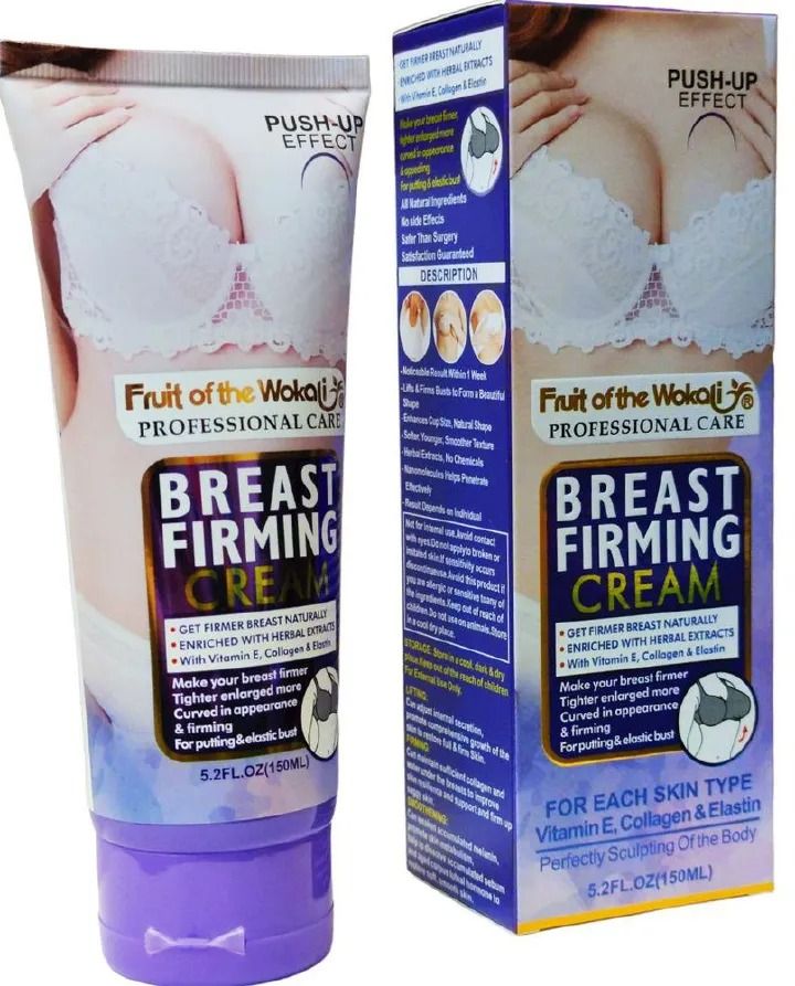Fruit of the Wokali Professional Care Breast Firming Cream 150ml – Push Up Effect Bust Lifting & Tightening Cream With Vitamin E, Collagen & Elastin, Firming Body Care for All Skin Types