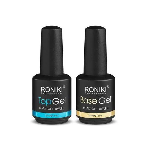 Roniki Soak-Off UV/ LED Gel Nail Polish Top Coat + Base Coat