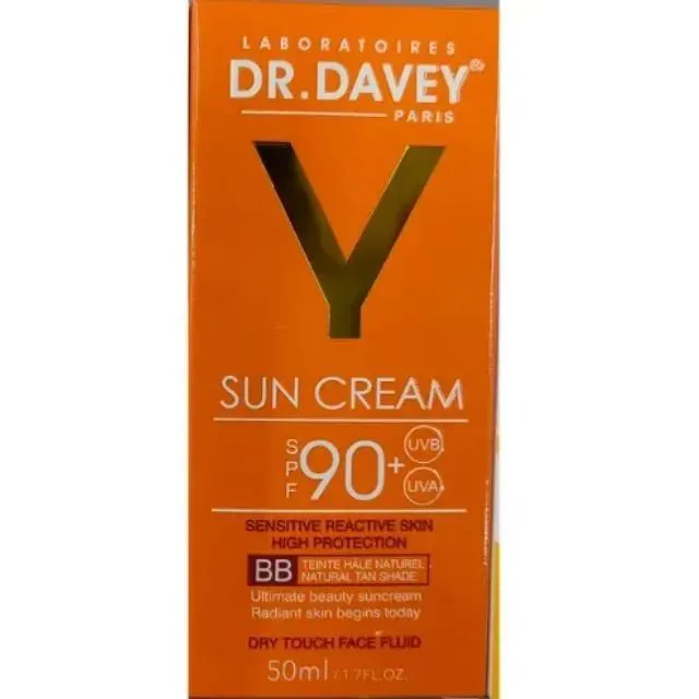 DR. DAVEY Sunscreen SPF 90 UV Protection Sensitive Reactive Skin BB Dry Touch Fluid Sun Cream SunblockDR. DAVEY Sunscreen SPF 90 UV Protection Sensitive Reactive Skin BB Dry Touch Fluid Sun Cream Sunb