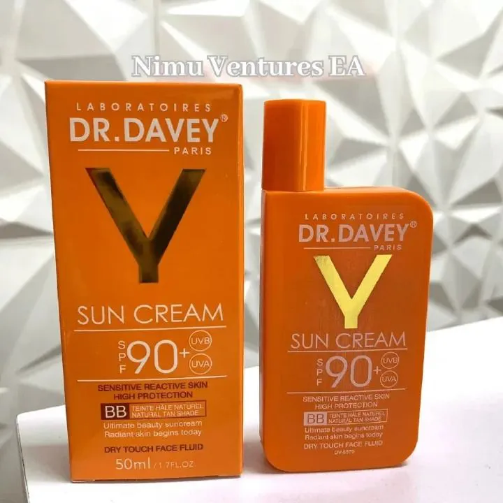 DR. DAVEY Sunscreen SPF 90 UV Protection Sensitive Reactive Skin BB Dry Touch Fluid Sun Cream SunblockDR. DAVEY Sunscreen SPF 90 UV Protection Sensitive Reactive Skin BB Dry Touch Fluid Sun Cream Sunb