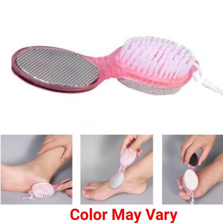 2 Pcs - 4 In 1 Foot Scraper Pedicure Tool Dead Skin Remover Scrubber Bush Pumice Stone File Heel Feet