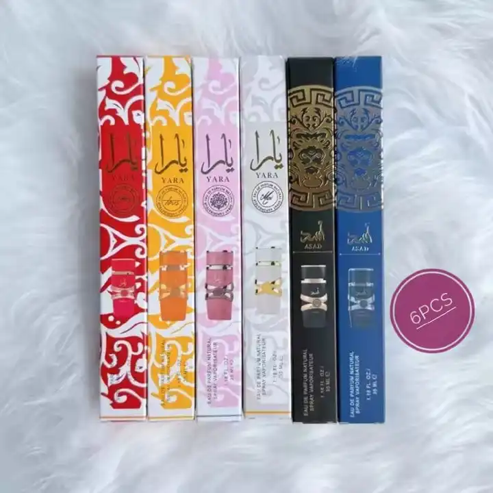 OFFER! 6pcs 35ml LATTAFA YARA & ASAD EDP Arabic pen perfume, sweet and fresh long-lasting fragrance for men and women[
