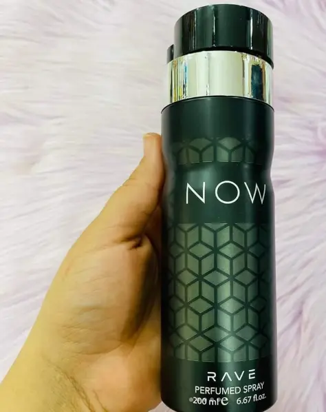 Lattafa perfumes collections Rave now 200ml Random body spray Now Black/Now rouge red/Now pink/Now Intense Blue/Now White featuring pistachio, salted caramel, floral vanilla & jasmine petals