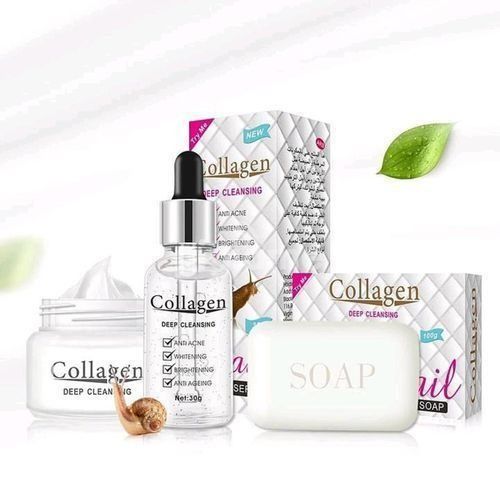 Snail Collagen Anti-aging Face Cream +Face Serum + Face Soap
