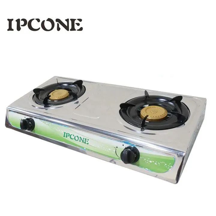 IPCONE Stainless Steel Gas Cooker Double Burner Gas stove Auto Ignition