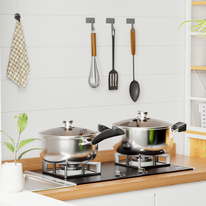 【Promotion】Jamespot 10PCS Stainless steel  Pot Set(5pcs pots +5pcs lids) Cookware Set Cooking Pots Sufuria（16/18/20/22/24cm)