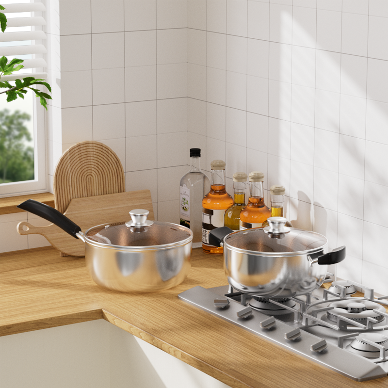 【Promotion】Jamespot 10PCS Stainless steel  Pot Set(5pcs pots +5pcs lids) Cookware Set Cooking Pots Sufuria（16/18/20/22/24cm)