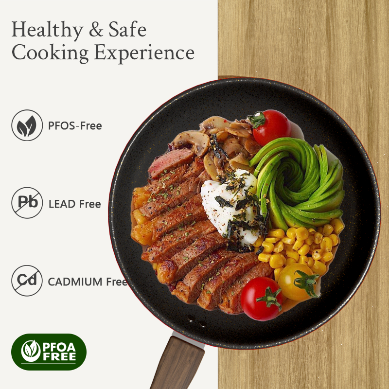 24CM Nonstick Iron Pan Cooking Pots Sufuria  Suitable for Induction Cookers  (Noted :Clean with a Sponge Brush,Use silicone or wooden tools)