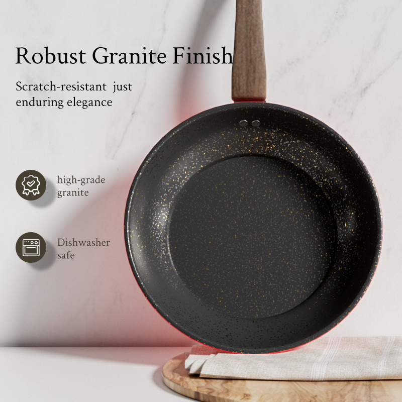 24CM Nonstick Iron Pan Cooking Pots Sufuria  Suitable for Induction Cookers  (Noted :Clean with a Sponge Brush,Use silicone or wooden tools)