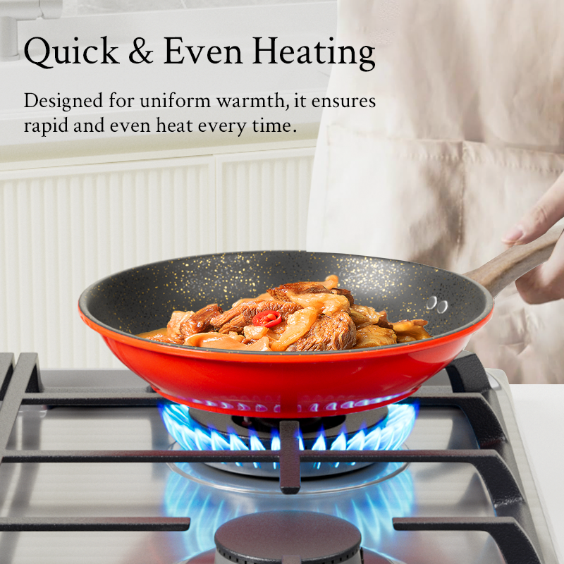 24CM Nonstick Iron Pan Cooking Pots Sufuria  Suitable for Induction Cookers  (Noted :Clean with a Sponge Brush,Use silicone or wooden tools)