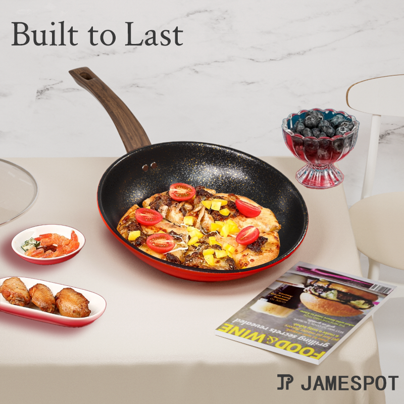 24CM Nonstick Iron Pan Cooking Pots Sufuria  Suitable for Induction Cookers  (Noted :Clean with a Sponge Brush,Use silicone or wooden tools)