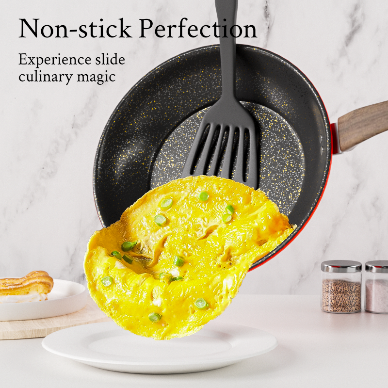 24CM Nonstick Iron Pan Cooking Pots Sufuria  Suitable for Induction Cookers  (Noted :Clean with a Sponge Brush,Use silicone or wooden tools)