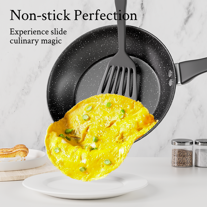 24CM Nonstick Iron Pan Cooking Pots Sufuria  Suitable for Induction Cookers  (Noted :Clean with a Sponge Brush,Use silicone or wooden tools)