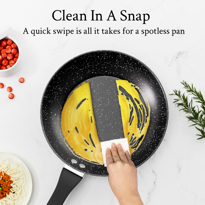 24CM Nonstick Iron Pan Cooking Pots Sufuria  Suitable for Induction Cookers  (Noted :Clean with a Sponge Brush,Use silicone or wooden tools)