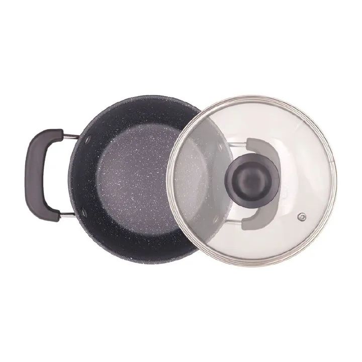 【Promotion】Jamespot Set of 11PCS  Die Cast Set Iron Non-stick Cookware Set Sufuria Set cooking pot set (5PCS 18/20/22/24/26cm Pots+5pcs Lids+1pc 24cm pan) Suitable for induction cookers