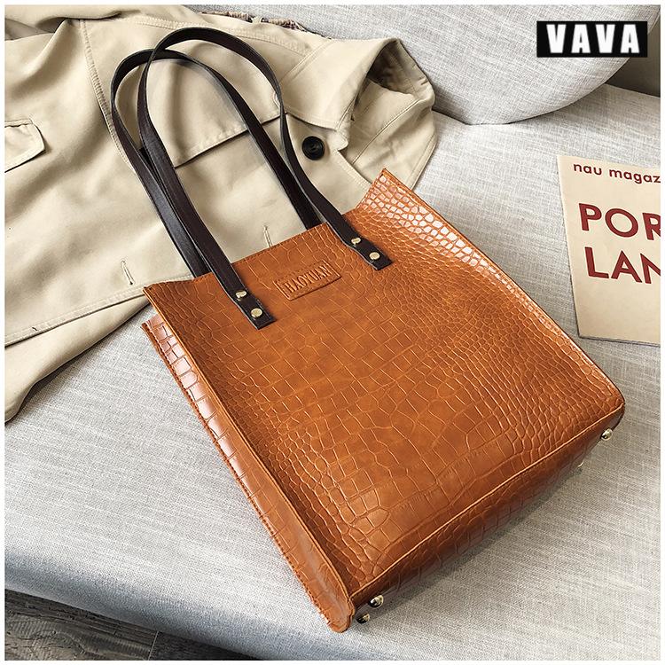 handbags fashion retro large capacity PU soft leather bucket shoulder bag trend handbag