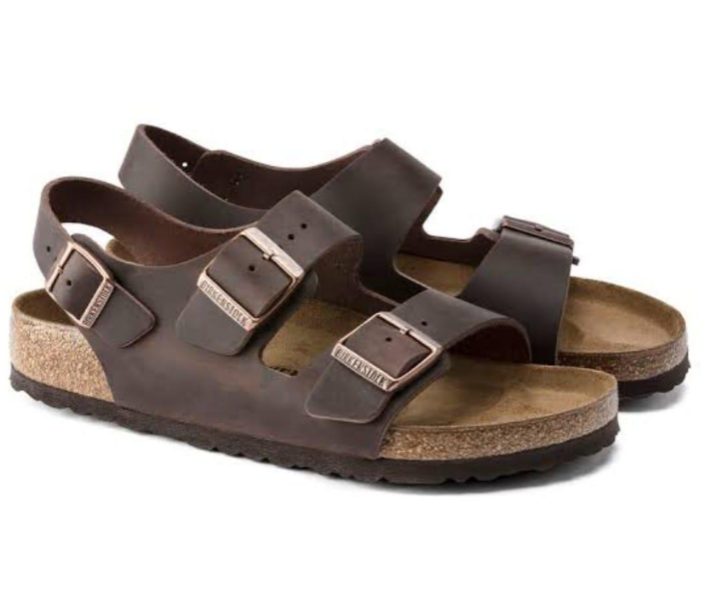 Birkenstock Milano UNISEX LEATHER SANDAL WITH DOUBLE BUCKLE IN