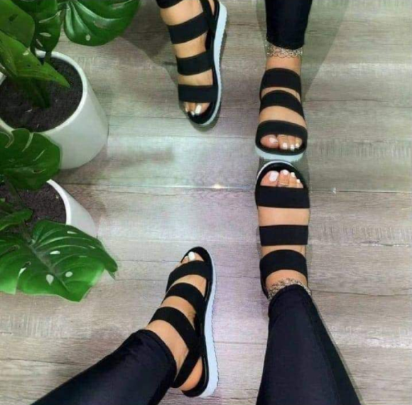 Karey B Synthetic Strap Block Sandals for Women.