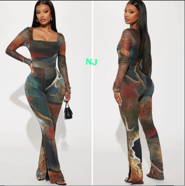 Mesh Galaxy  Palazzo Wide Pant Jumpsuit