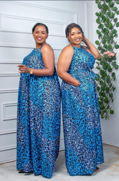 Annellise Cobra Print African Square Neck Lace Kitenge Themed Maxi Dress