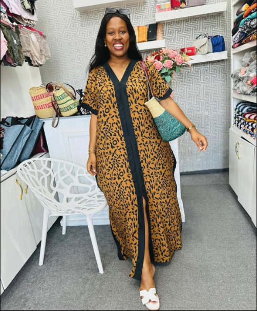 Fire Fire Kitenge  Kaftan Women Loose Long Sleeves Slit Patchwork Print Casual Long Dress