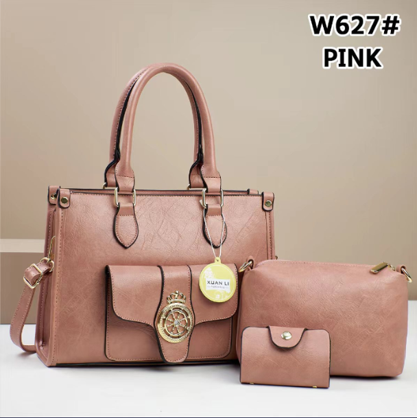 Kerz Compass Solid Strap Leather Bagguette 2Pcs Purse + Wallet Bags