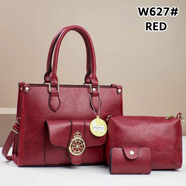Kerz Compass Solid Strap Leather Bagguette 2Pcs Purse + Wallet Bags