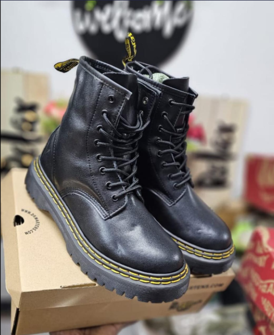 NEW RICK OWENS x Dr. Martens 1460 Jumbo lace Quad Sole Leather Boots- Harddy