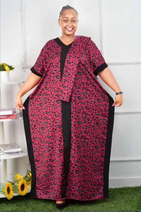 Mama Hassani African Trendy Kaftan Kitenge Swahili Leso Style Free Flowing Comfy Gown Wear