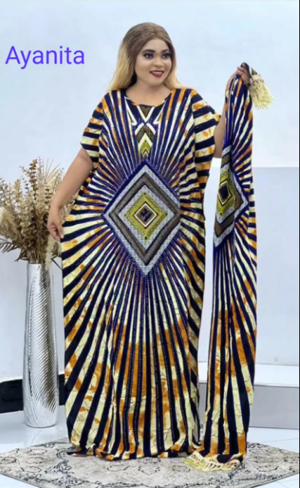 Mama Tanasha Africa Ankara Women Dashing Kitenge Fashion Wear Maxi Loose Boubou Dress