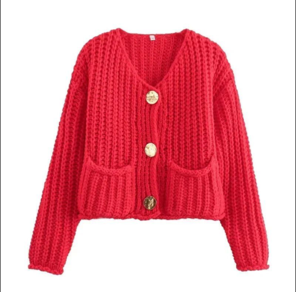 TBETNE Women’s Chunky Knit Cardigan Sweaters Long Sleeve Open Front Button Kitted Jackets Coats
