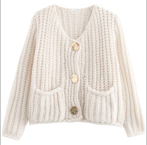 TBETNE Women’s Chunky Knit Cardigan Sweaters Long Sleeve Open Front Button Kitted Jackets Coats