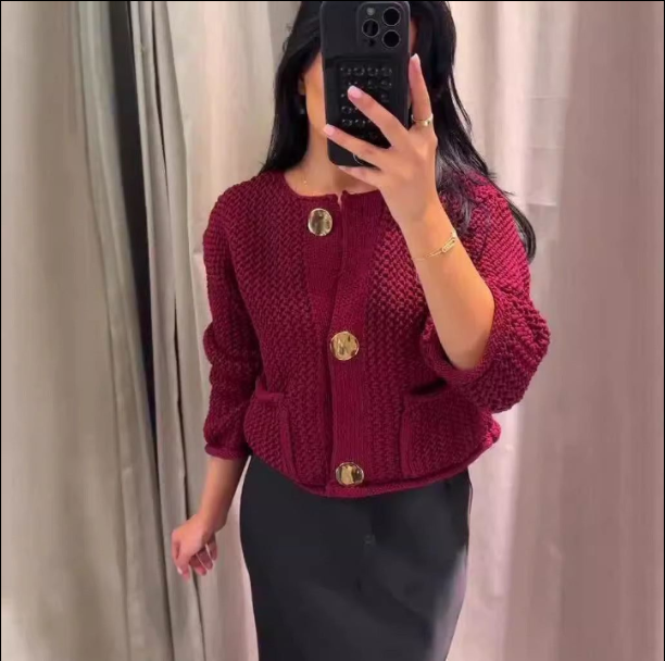 TBETNE Women’s Chunky Knit Cardigan Sweaters Long Sleeve Open Front Button Kitted Jackets Coats
