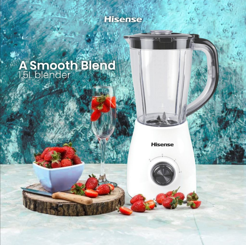 Hisense  1.5L 2 In 1 Motor Stainless Steel  500W Blender H1STBWES1A Quality With Grinder Juicer White【HOT】