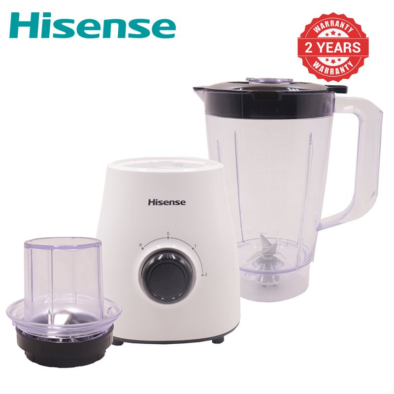 Hisense  1.5L 2 In 1 Motor Stainless Steel  500W Blender H1STBWES1A Quality With Grinder Juicer White【HOT】