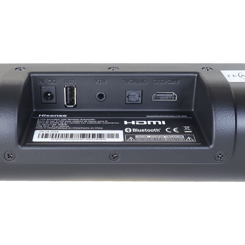 Hisense 2.1CH SOUNDBAR WITH WIRELESS SUBWOOFER HS1800 Woofer Bluetooth Speaker Remote