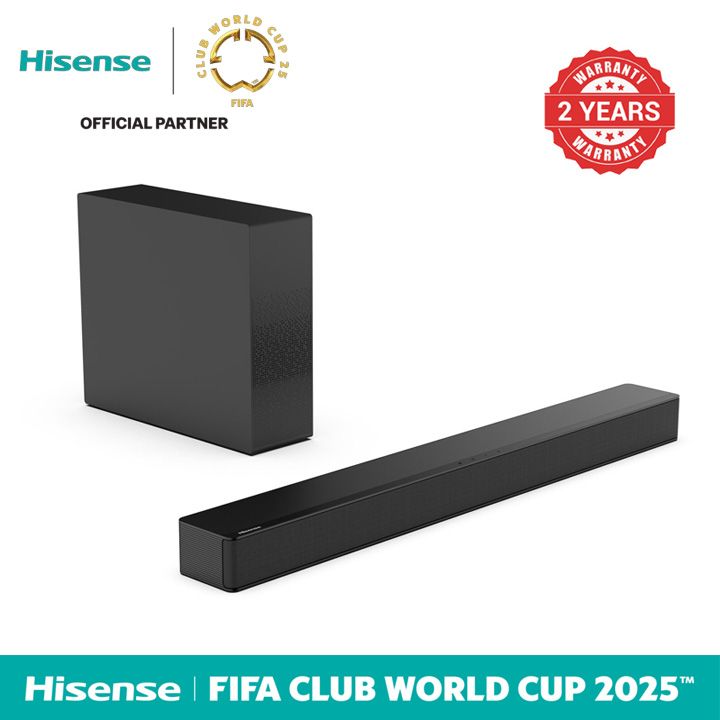 Hisense 2.1CH SOUNDBAR WITH WIRELESS SUBWOOFER HS2100 Woofer Bluetooth Speaker Remote