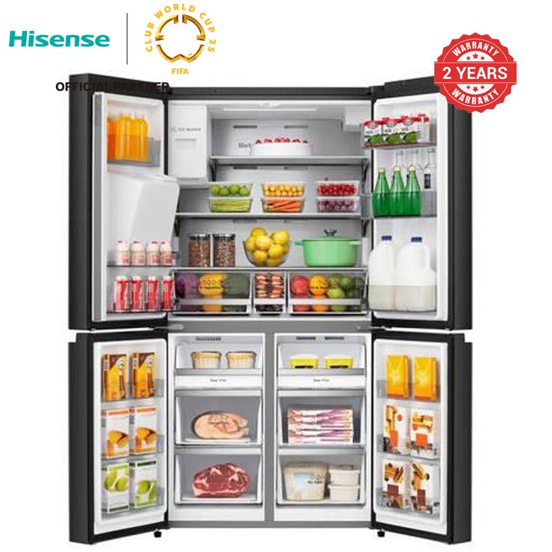 Hisense Fridge 522 Liters Side by side with water Dispenser Black ice Maker REF522DR