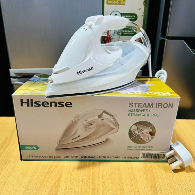 Hisense Steam Iron H28SIWES1 SteamCare Pro 2800W Ceramic Soleplate Anti Drip System 250g/min Steam Boost