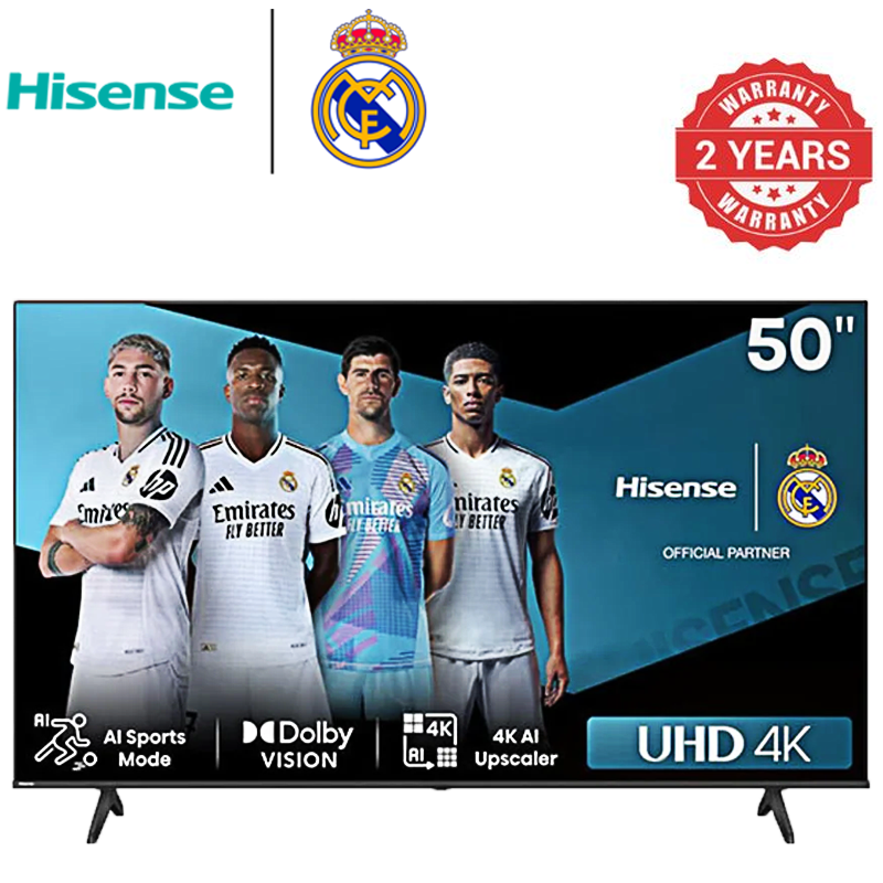 Hisense 50 inch 50A6K 4K UHD Frameless Television VIDAA Smart TV with Netflix Youtube USB/SD Bluetooth WIFI Television Multifuctional TV
