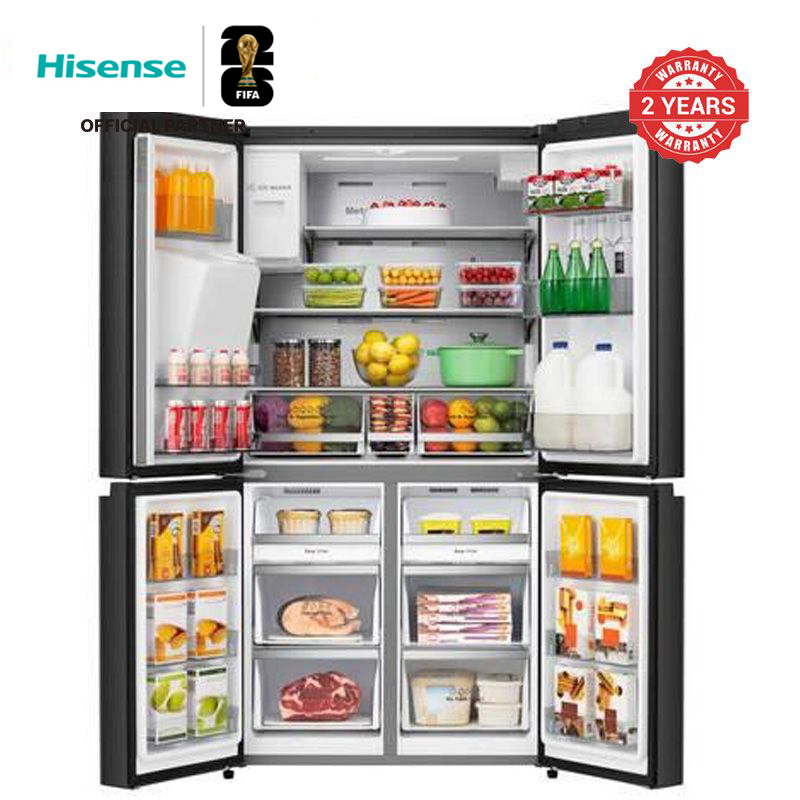 Hisense Fridge 522 Liters Side by side with water Dispenser Black ice Maker REF522DR
