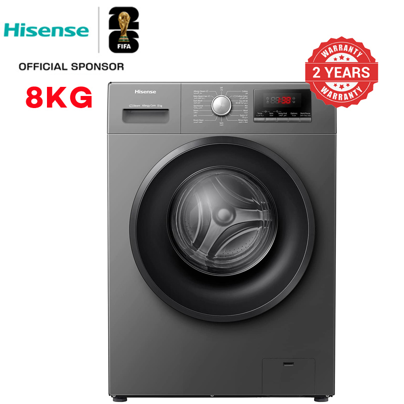 Hisense 8Kg Front Loading Washing Machine Big Capacity Automatic Washer 1200 RPM Child Lock WFQP8014EVMT