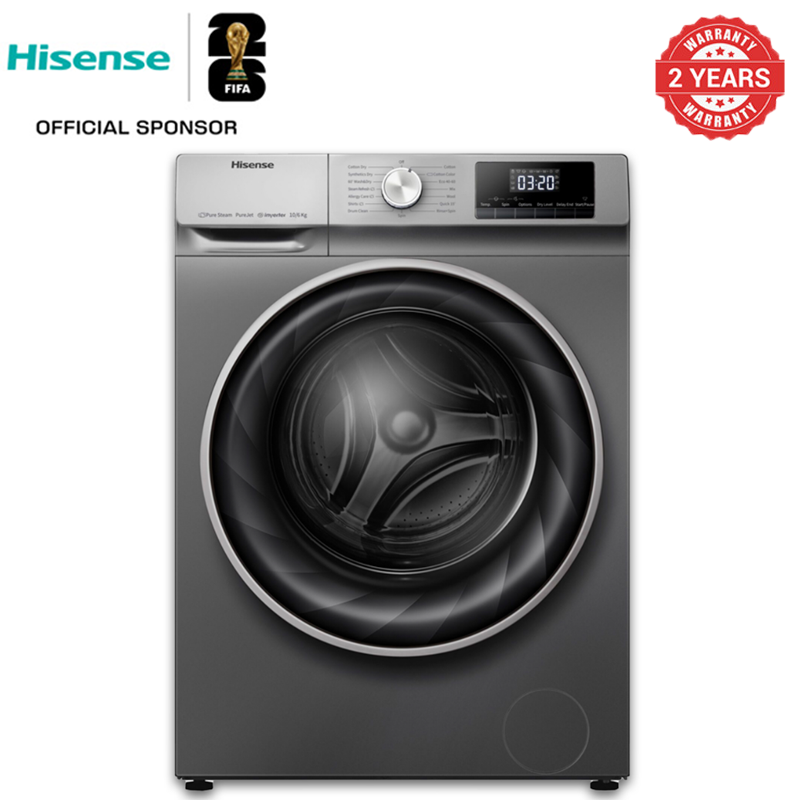 Hisense Washer 10KG and Dryer 6KG  Fully Automatic 1400 Rpm Front Load Washing Machine WD3Q1043BT