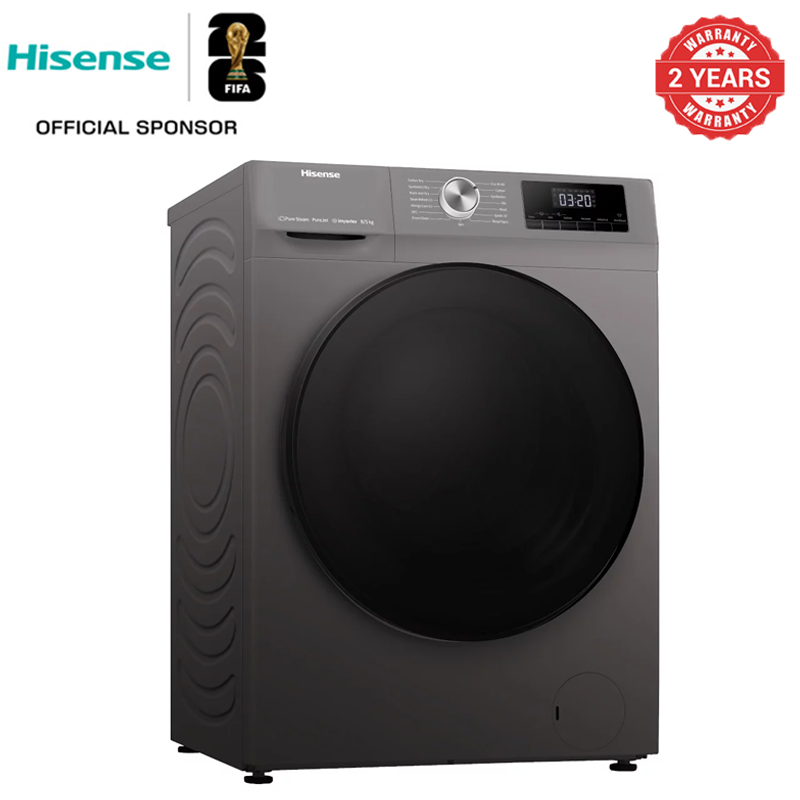 Hisense Washer 8kg & Dryer 5Kg  1400 rpm Front Load Washing Machine Full Automatic  WD3Q8043BT