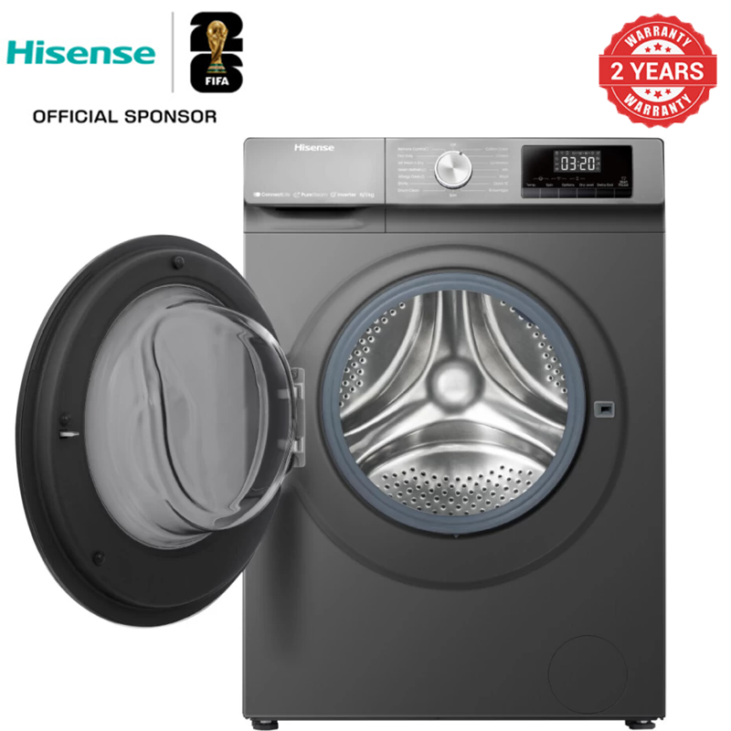 Hisense Washer 8kg & Dryer 5Kg  1400 rpm Front Load Washing Machine Full Automatic  WD3Q8043BT