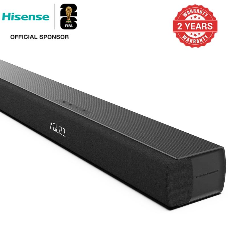 Hisense 3.1CH HS3100 Soundbar 480W  Bluetooth Enabled, Dolby Audio, Sound Bar, DTS Virtual:X, Wireless Subwoofer, Powerful Bass